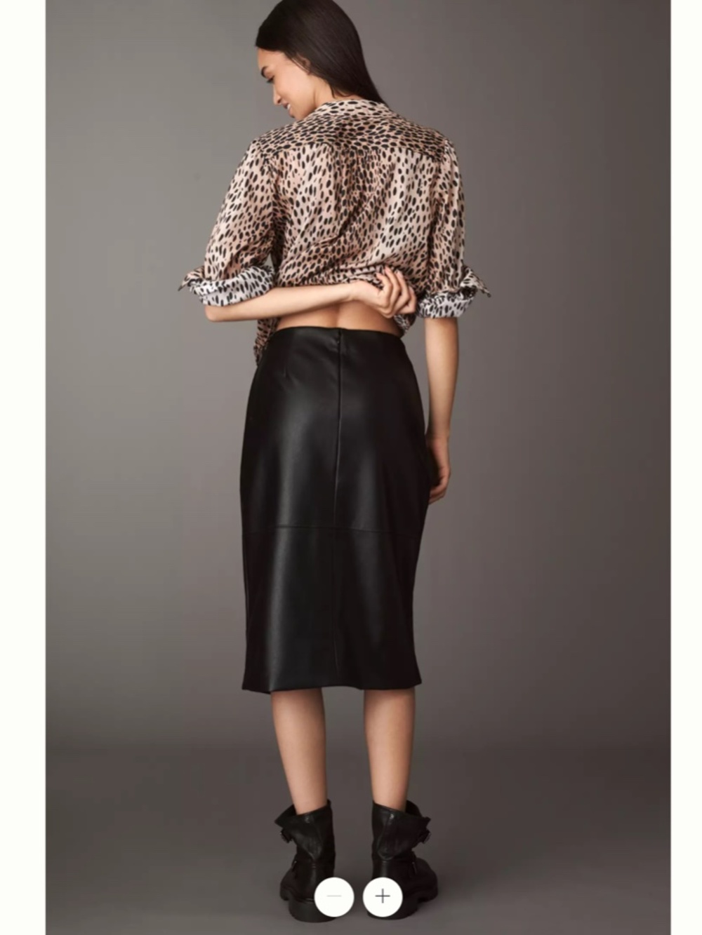 Anthropologie Maeve Faux Leather Wrap Midi Skirt - Picture 3 of 4